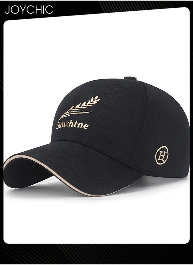 Joychic - Anti-UV Breathable Quick-drying Baseball Cap  Spring Autumn Embroidered Casual Hat for Women Men Youth Outdoor Sport Black - Image 1