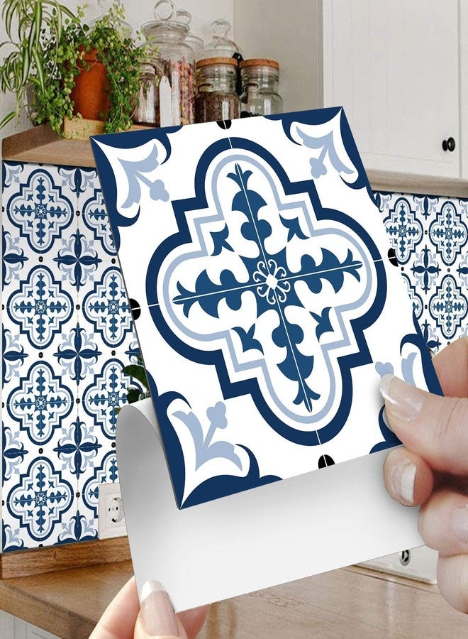 WALLTON Moroccan Tile Stickers Peel and Stick Backsplash Waterproof Self-Adhesive Spanish Tile Wall Sticker for Kitchen Bathroom Furniture| Easy to Remove & Apply, Set of 36 (Moroccan-D, 3x3 Inch) - Image 2