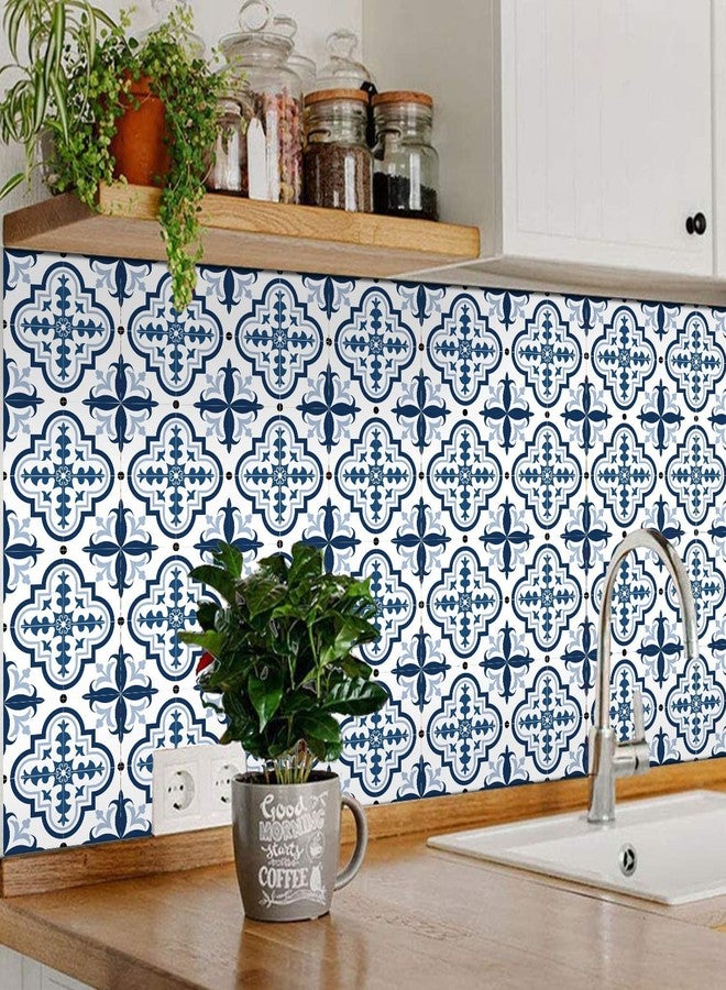 WALLTON Moroccan Tile Stickers Peel and Stick Backsplash Waterproof Self-Adhesive Spanish Tile Wall Sticker for Kitchen Bathroom Furniture| Easy to Remove & Apply, Set of 36 (Moroccan-D, 3x3 Inch) - Image 4