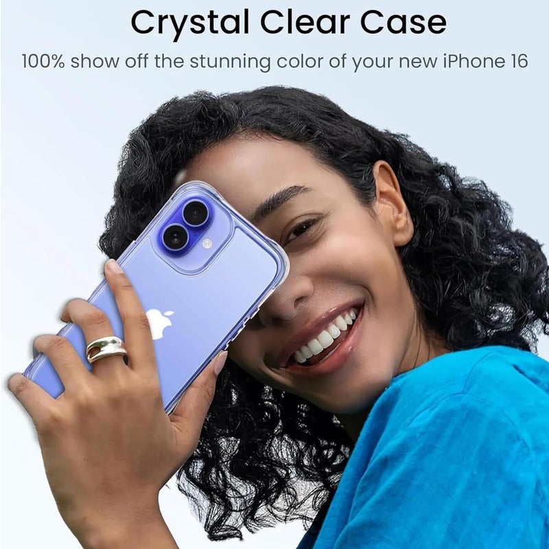 Sounce Case Cover for iPhone 16 | Shockproof Transparent Anti-Scratch Hard Back Cover, Ultra Hybrid Drop, Camera Protection Back Case Cover Compatible with MagSafe for iPhone (TPU + Polycarbonate) - Image 2