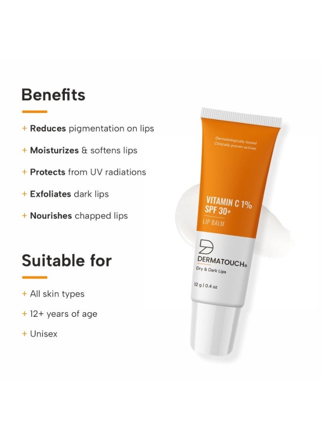 DERMATOUCH Vitamin C 1% Lip Balm | Brightening Lip Balm | SPF 30+ | 12g - Image 2