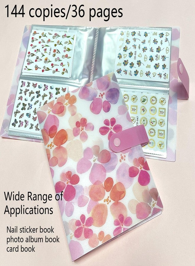 WAFOLOZE 144 Slots Nail Art Sticker Storage Book Display Collecting Equipment Nail Art Decals Photos Storage Book Manicure Designer Tools Decoration Kits(Flower) - Image 4