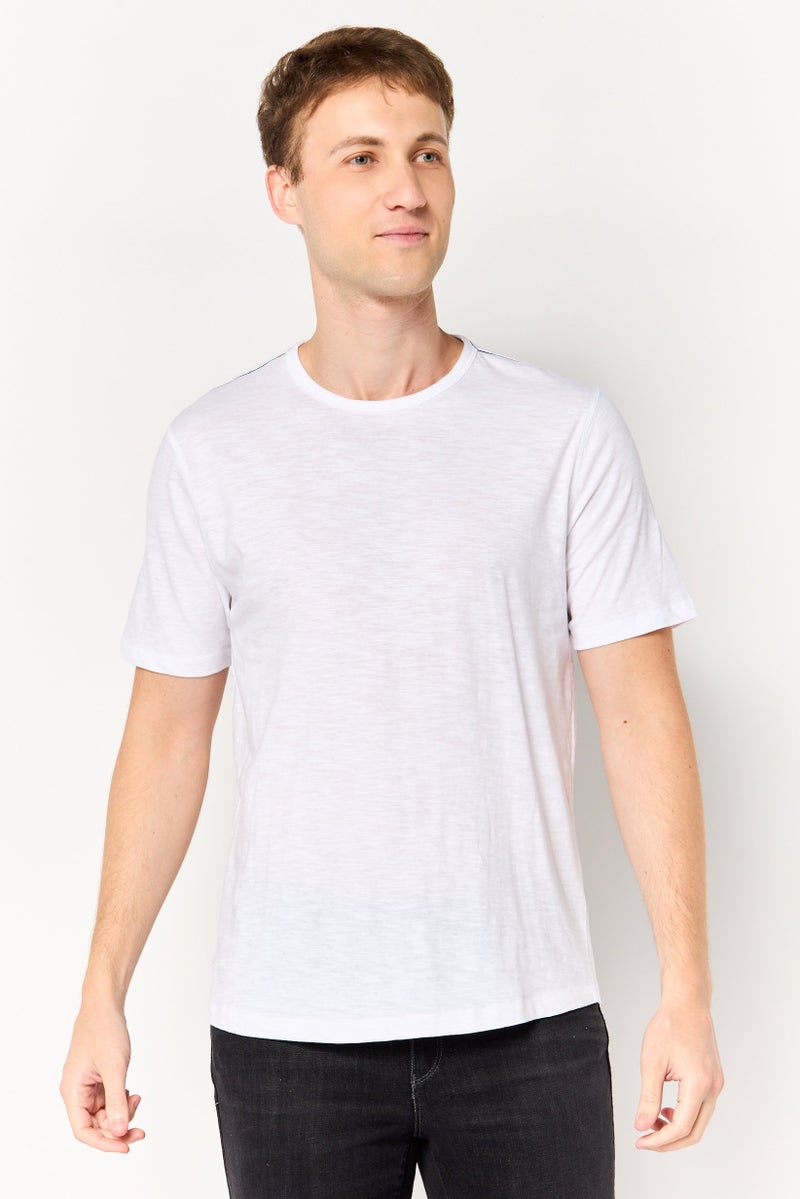Project Essentials Men Crew Neck Short Sleeve Plain T-Shirt, White - Image 1