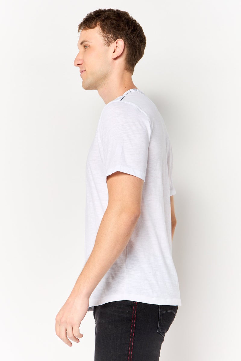 Project Essentials Men Crew Neck Short Sleeve Plain T-Shirt, White - Image 3