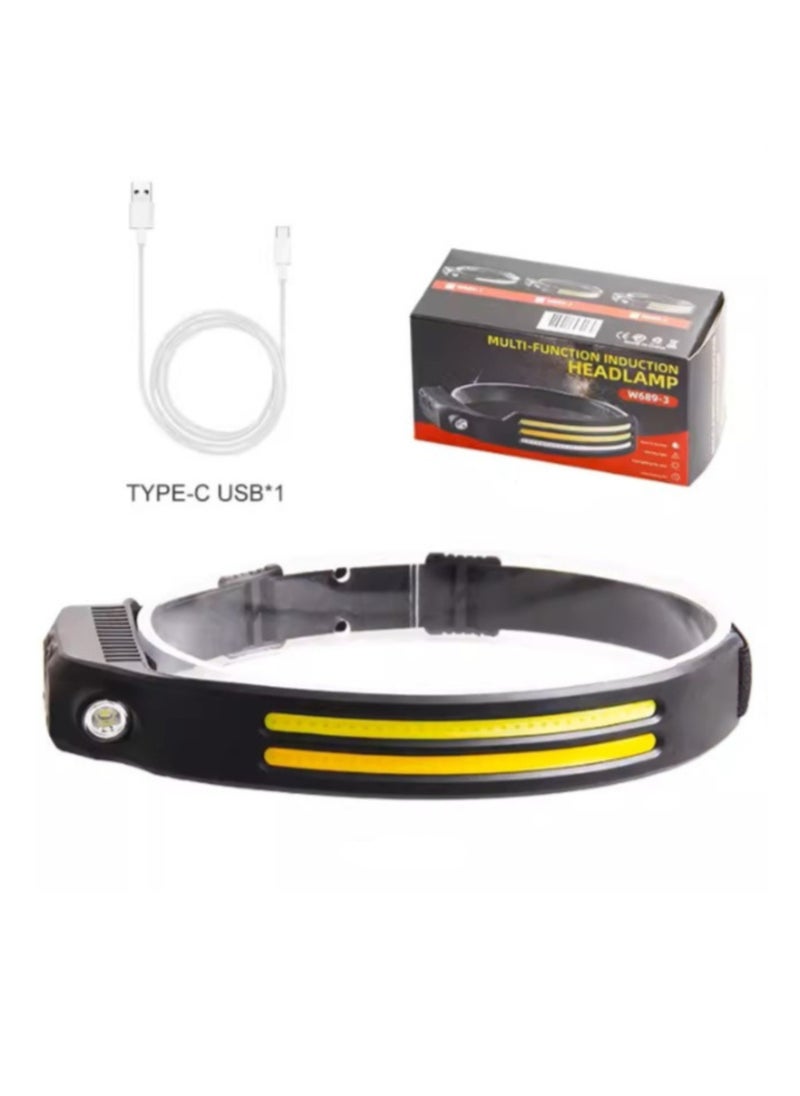 BONAI 2 Multi-Function LED Headlamp with C USB Charging Cable Waterproof Adjustable Motion-Sensing Technology  for Outdoor Camping Hiking  Fishing Cycling  Emergency Repairs and more Task  - Image 1