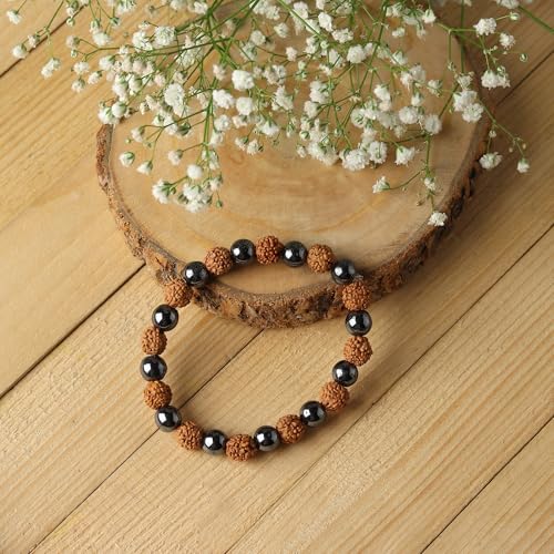Divine Hindu Rudraksha Beads Magnet Bracelet | Lab Certified | Adjustable Size | For Men and Women - Image 4