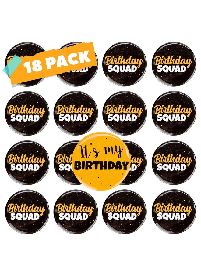 CORRURE 18pcs Birthday Button Pins 2.35" - Party Birthday Pins for the Whole Birthday Squad - Unisex Pinback Badge Crew Favors Supplies for 18th, 21st, 25th, 30th Birthday, Adults, Kids, Men or Women - pzsku/Z619786EF645AA6B3C95BZ/45/_/1741329873/f0da7920-e41d-4f40-af01-0e2f14f8d13a