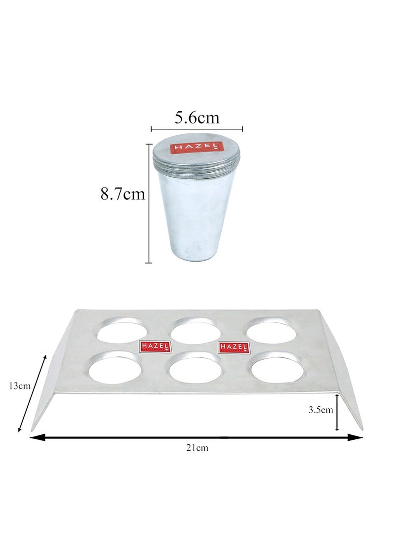 Hazel - HAZEL Kulfi Moulds Set Aluminium - Traditional Ice Cream Medium Mould Set of 6 with Stand - Reusable Popsicle Maker - Image 1