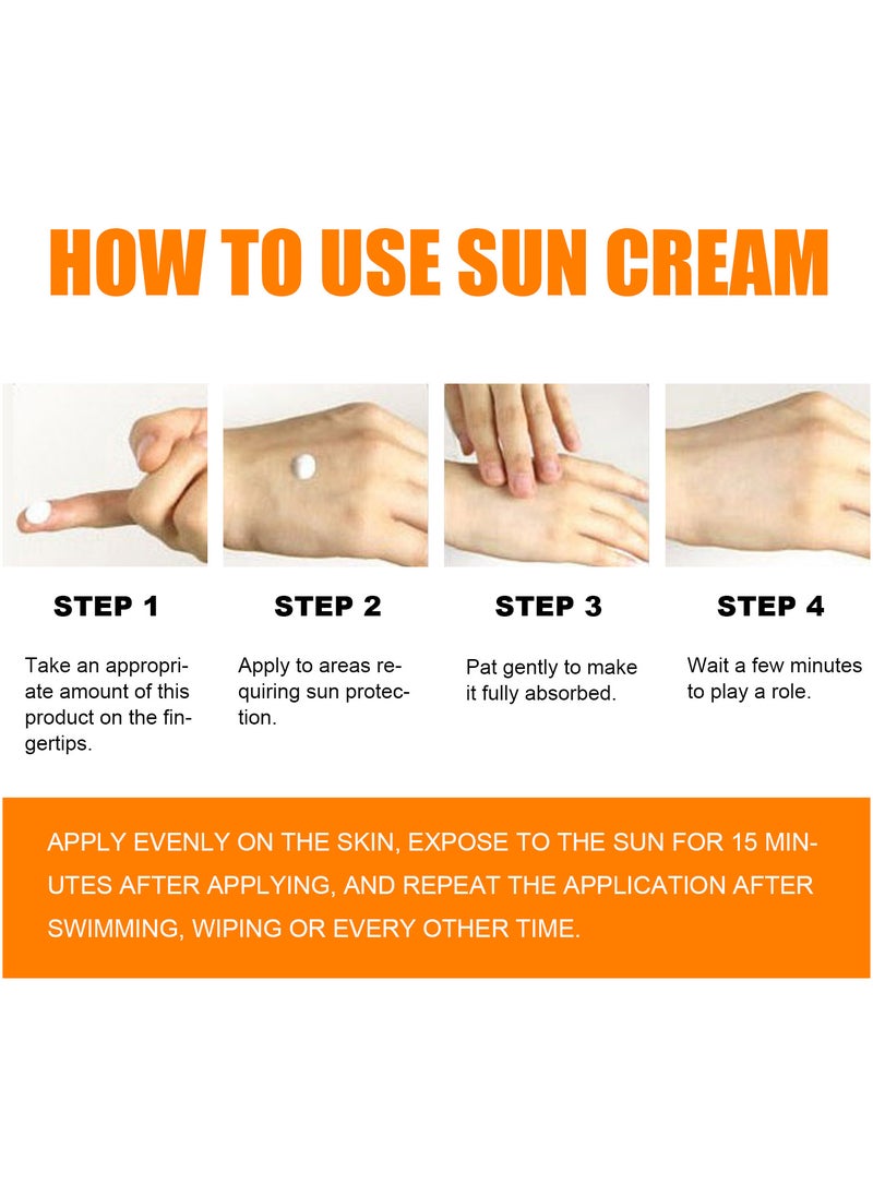 EELHOE - 2 Pcs Facial Sun Cream Moisturizing And Non-Sticky Sunscreen Facial Moisturizer Anti Oxidation Reduce Skin Damage - Image 1