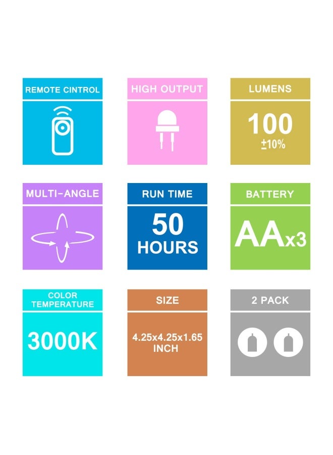 Biglight  Wireless Spotlight Battery Operated Accent Lights LED Puck Light Dimmable Uplight with Remote Stick on Anywhere for Lighting up Painting Picture Artwork Closet Showcase Warm White 2 Pack - Image 5