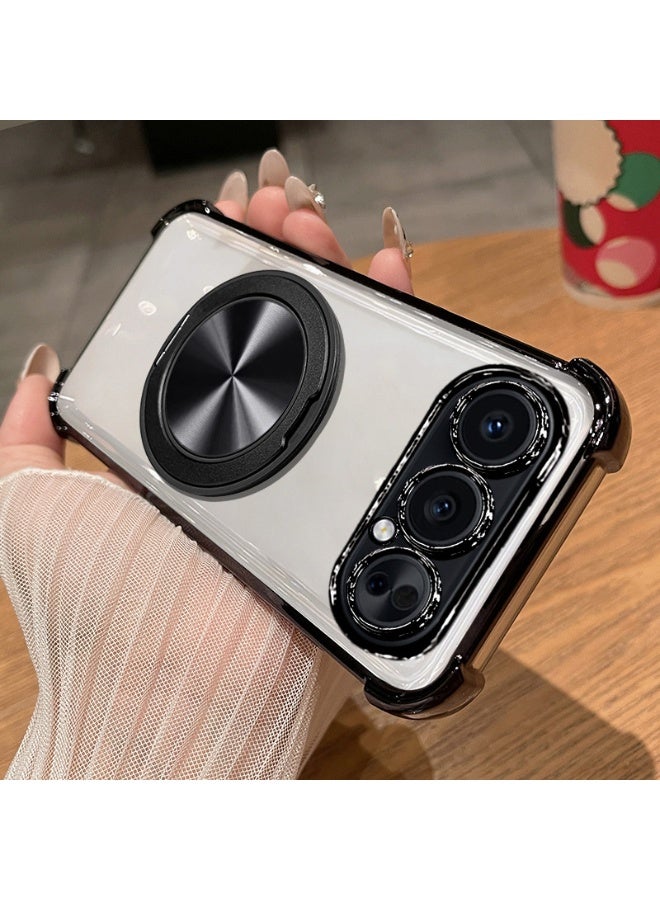 general Case for Honor 500 Rotate Metal Stand Transparent Cover