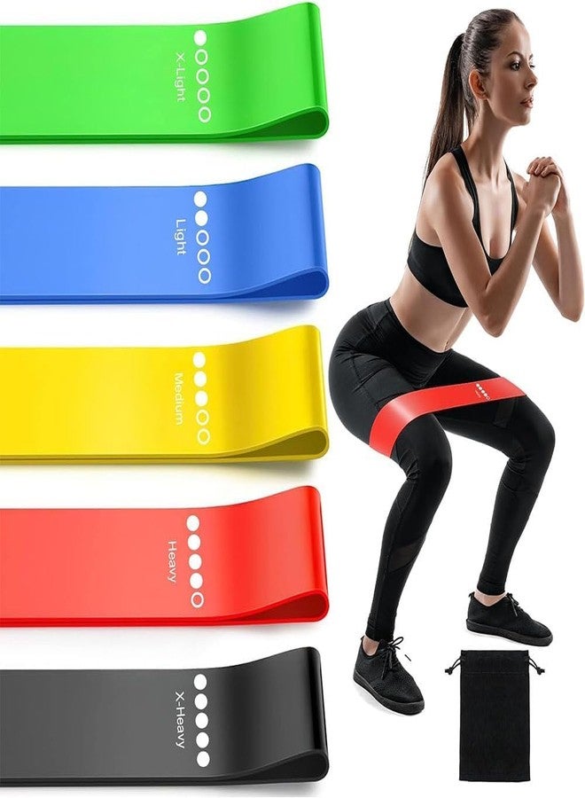 JAY EMPIRE Resistance Bands Mini Loop Set (Pack of 5) Hip Toning Exercise for Gym Booty, Latex Thera for Fitness, Multicolor - Image 1
