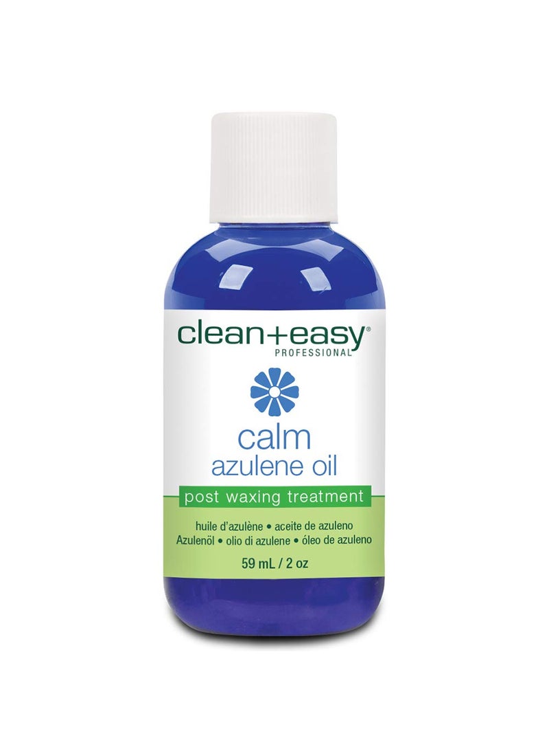 Clean + Easy - Clean + Easy Calm - Azulene Oil, Use To Soothe Sore Irritated Skin, Remove Wax Residue After Hair Removal - Post Waxing Care Solution For Sensitive Skin, 2 oz - Image 1