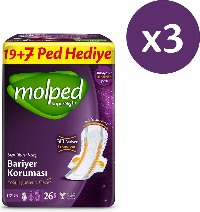 Molped SUPERNIGHT SANITARY PAD LONG SUPER ADVANTAGE PACK 78 PCS