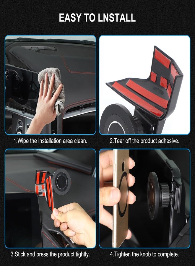 CHEAYAR Car Phone Holder Compatible with Chevrolet Corvette C8 2020-2025 Stingray Center Console Dashboard Phone Mount Magnetic Phone Mount Dash Clip Accessories - Image 4