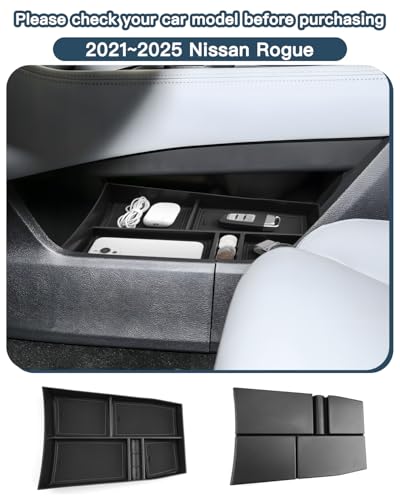 RUIYA Lower Console Organizer Compatible with 2021 2022 2023 2024 2025 2026 Nissan Rogue(S/SL/SV/Platinum) Armrest Under Storage Box Tray Nissan Rogue Accessorie Console Pallet Container with Coin Storage - Image 2