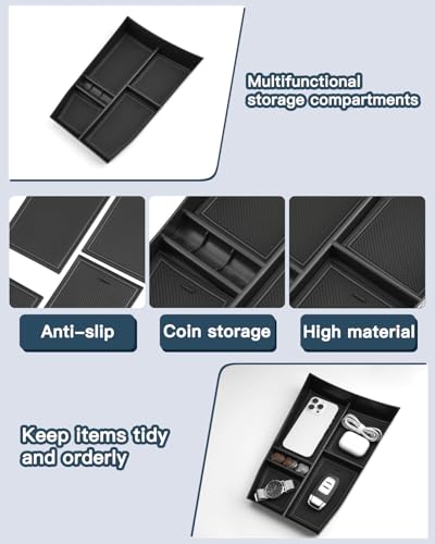 RUIYA Lower Console Organizer Compatible with 2021 2022 2023 2024 2025 2026 Nissan Rogue(S/SL/SV/Platinum) Armrest Under Storage Box Tray Nissan Rogue Accessorie Console Pallet Container with Coin Storage - Image 4