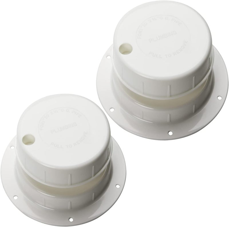 HOMEE RV Plumbing Vent Cap Set of 2, Sewer Vent Cap, Plastic Roof Cover for Trailer Camper 1 to 2 3/8 Inch - White - Image 1