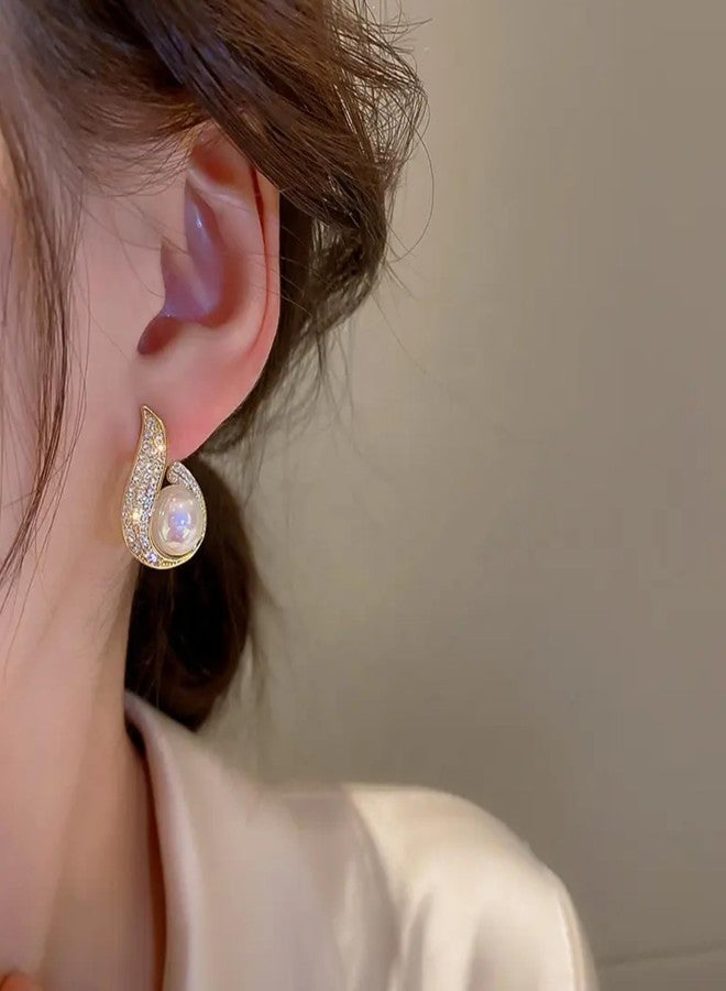 BLACKBOX Silver Needle Pearl Fishtail Water Drop korean Earrings for Women & Girls | Stylish & Fashionable Earing | Accessories Jewellery for Women | Best Gift for Birthday, Anniversary & Wedding - Image 4