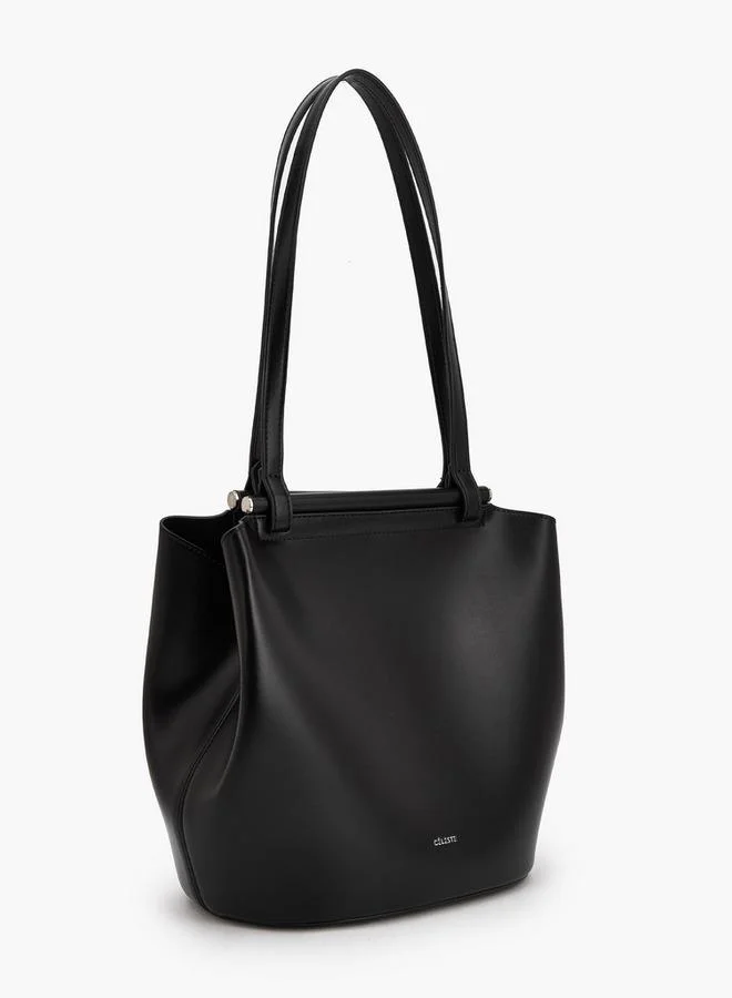 Celeste Solid Shoulder Bag With Double Handle