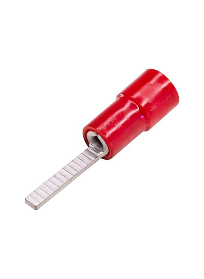 KISTENMACHER Kistenmacher Pre-Insulated Flat Pin Type Ferrules (100 Pcs) (1.25-18 RED)  - Image 1