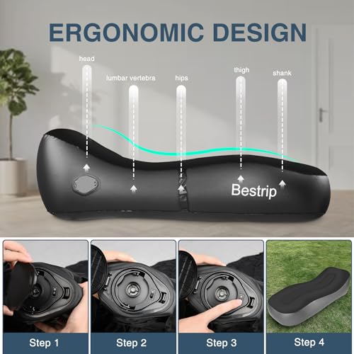 Bestrip Auto Inflatable Couch Lounger, Air Mattress Sofa Bed with Rechargeable Air Pump - Image 3