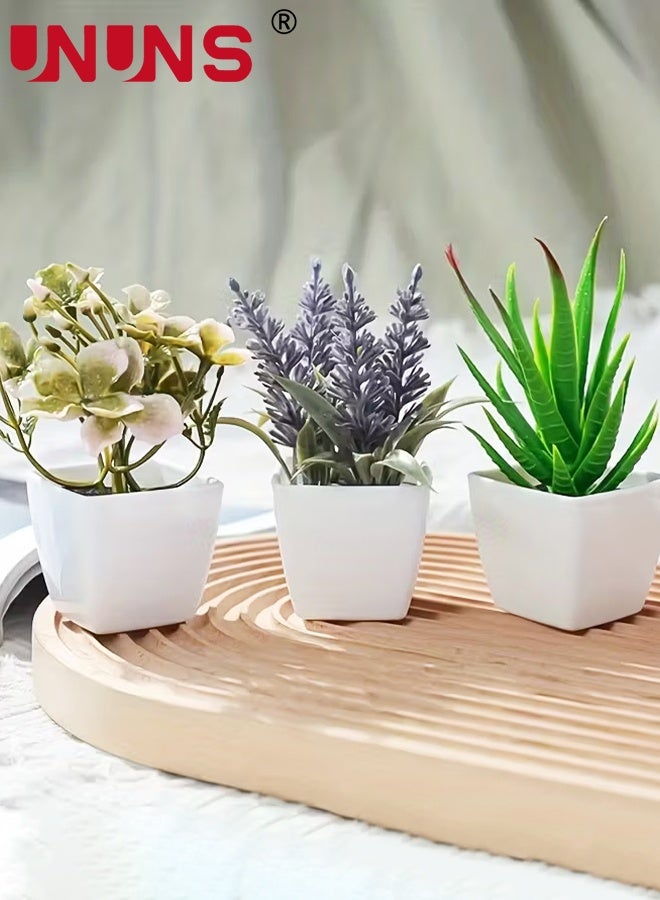 UNUNS Fake Plants Potted,6pcs Artificial Mini Bonsai Plant Set,Ball,Aloe Vera,Begonia Small Potted Plant,Faux Plants,Mini Potted Plants,Faux Greenery for Home Office Party Indoor Window Decor,8x12cm - Image 4