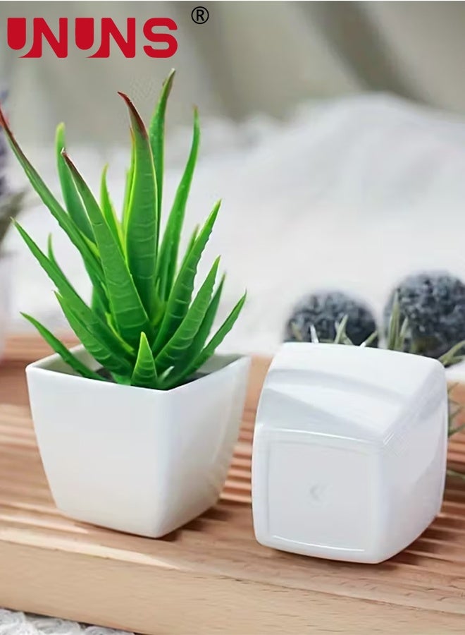 UNUNS Fake Plants Potted,6pcs Artificial Mini Bonsai Plant Set,Ball,Aloe Vera,Begonia Small Potted Plant,Faux Plants,Mini Potted Plants,Faux Greenery for Home Office Party Indoor Window Decor,8x12cm - Image 5