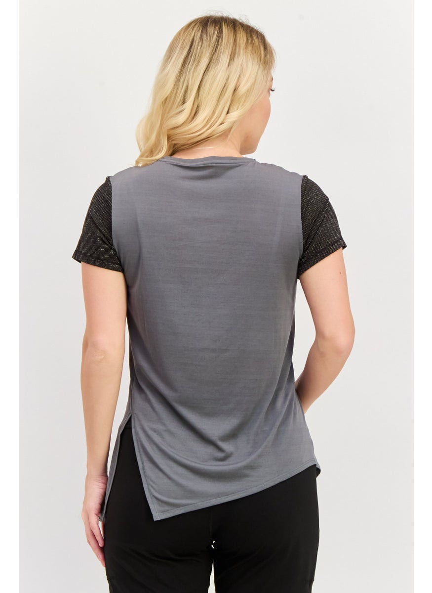 PUMA Women Regular Fit Short Sleeve Running Top, Grey  - Image 3