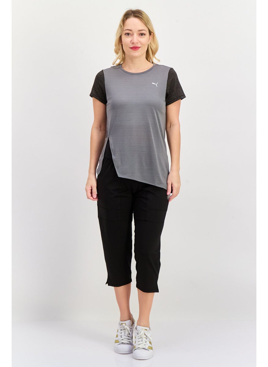 PUMA Women Regular Fit Short Sleeve Running Top, Grey  - Image 4