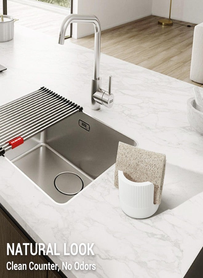 Amviner Diatomite Sponge Holder for Kitchen Sink Counter- Quick Drying, Fast Water Absorbent Stone Tray, 1 Slot Dish Sponge Rack, Kitchen Organizer, White - Image 5
