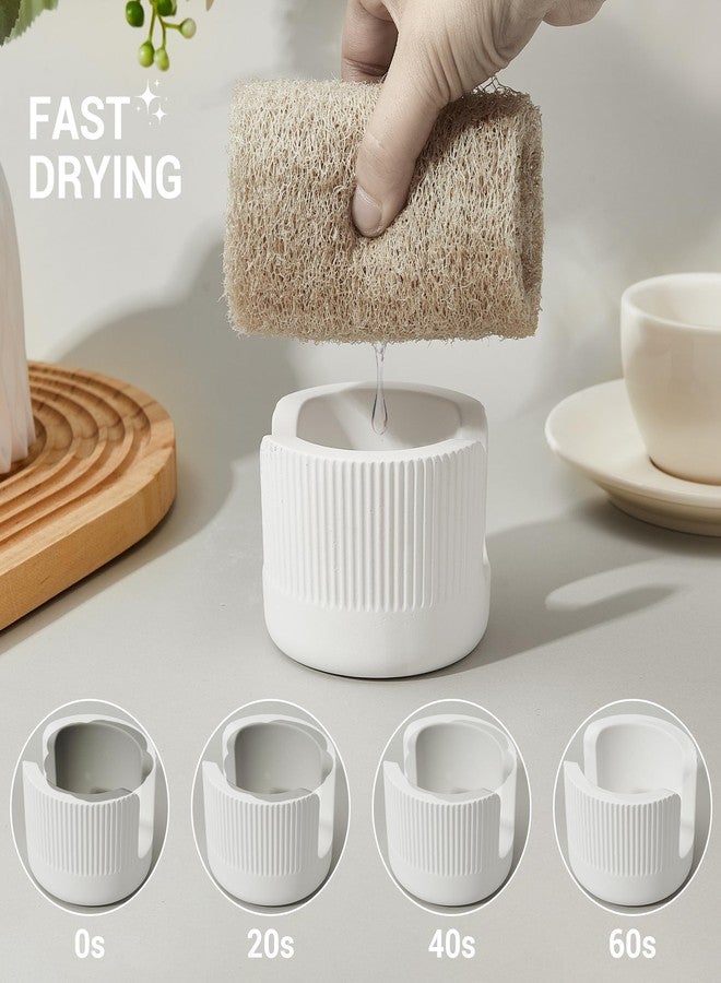 Amviner Diatomite Sponge Holder for Kitchen Sink Counter- Quick Drying, Fast Water Absorbent Stone Tray, 1 Slot Dish Sponge Rack, Kitchen Organizer, White - Image 3