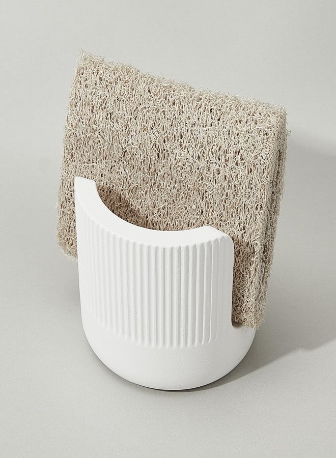 Amviner Diatomite Sponge Holder for Kitchen Sink Counter- Quick Drying, Fast Water Absorbent Stone Tray, 1 Slot Dish Sponge Rack, Kitchen Organizer, White - Image 1