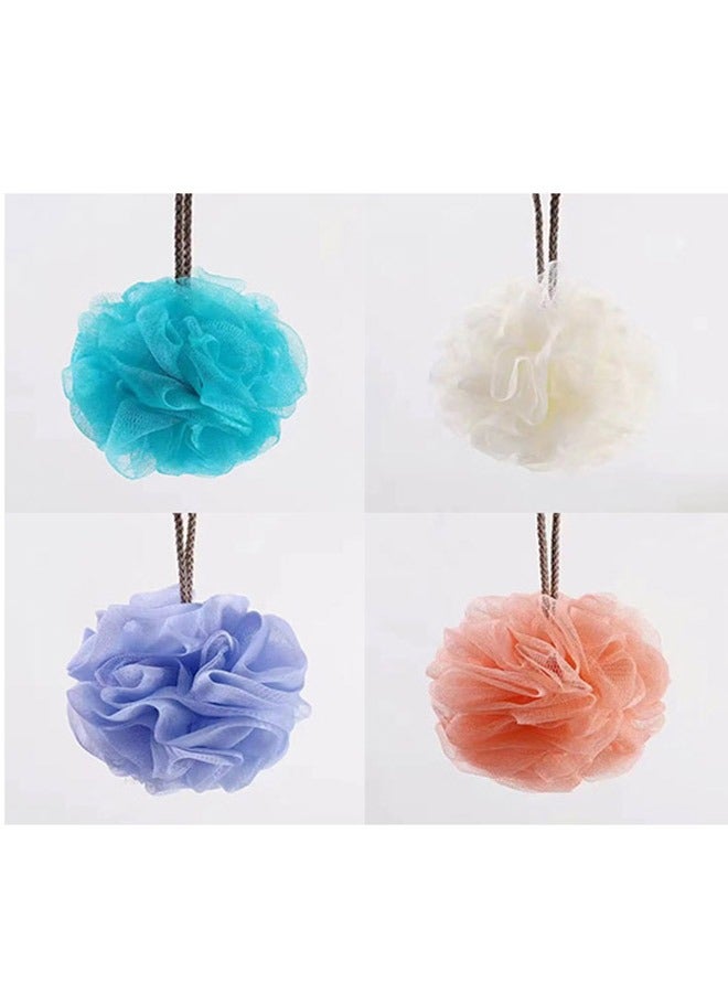EFUMKE 4 Pack Soft Fluffy Exfoliating Loofah Bath Balls Mesh Body Scrub Loofah Bath Sponge Balls Bath Balls Mesh Scrub Exfoliating Mesh Sponge Body Cleansing Bath Bubble Balls - Image 1