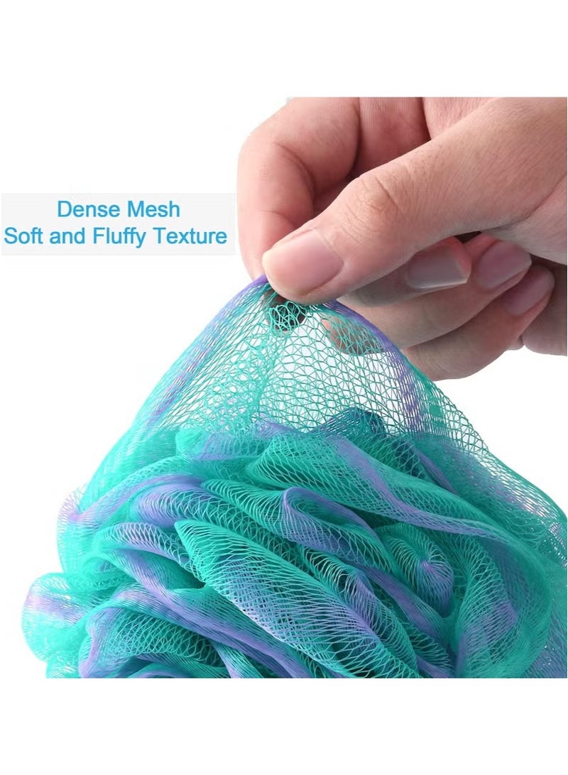 EFUMKE 4 Pack Soft Fluffy Exfoliating Loofah Bath Balls Mesh Body Scrub Loofah Bath Sponge Balls Bath Balls Mesh Scrub Exfoliating Mesh Sponge Body Cleansing Bath Bubble Balls - Image 3