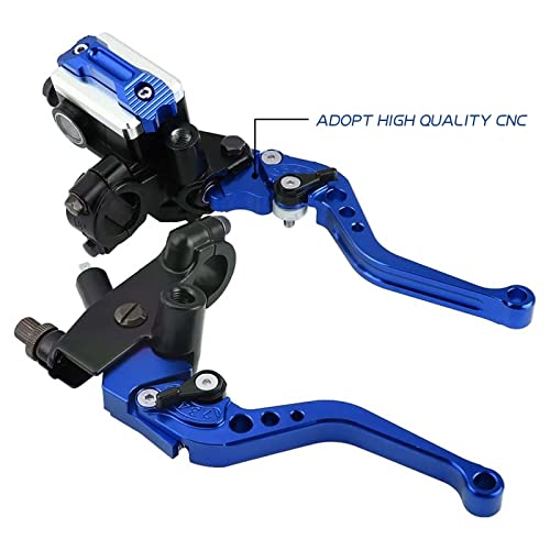 PACEWALKER Universal Motorcycle 7/8" 22mm Handlebar Brake Master Cylinder Clutch Lever Left & Right Set for Honda Kawasaki Suzuki Yamaha Blue - Image 2