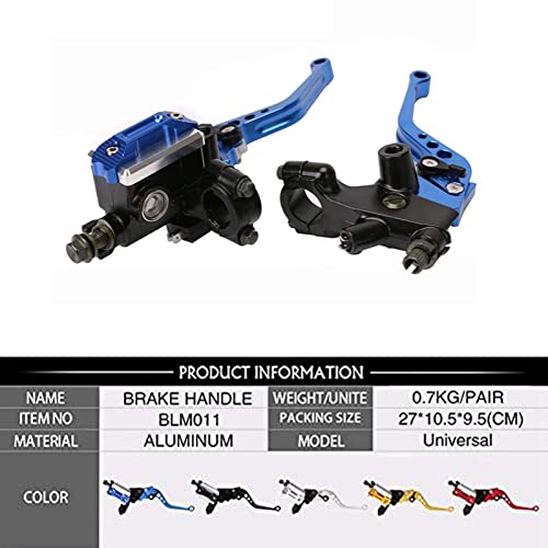 PACEWALKER Universal Motorcycle 7/8" 22mm Handlebar Brake Master Cylinder Clutch Lever Left & Right Set for Honda Kawasaki Suzuki Yamaha Blue - Image 4