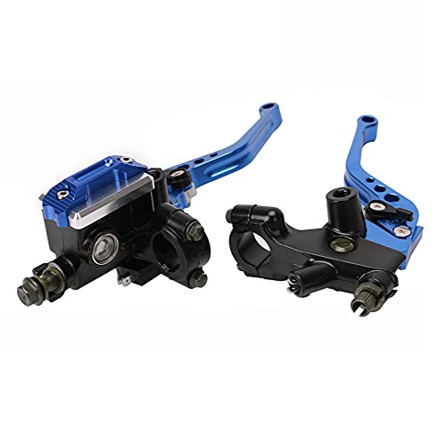 PACEWALKER Universal Motorcycle 7/8" 22mm Handlebar Brake Master Cylinder Clutch Lever Left & Right Set for Honda Kawasaki Suzuki Yamaha Blue - Image 1