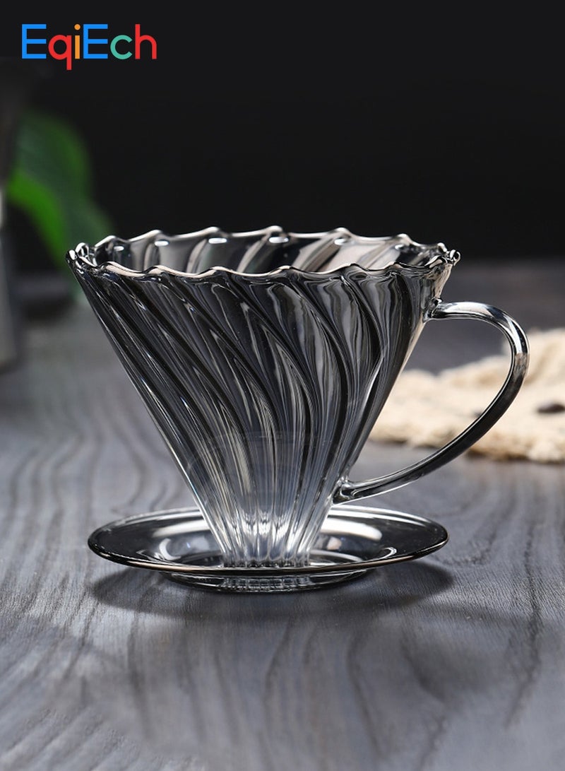 ايكي ايك منقط القهوة الزجاجي V60، ماكينة صنع القهوة البطيئة القابلة لإعادة الاستخدام، مقهى المكتب المنزلي، ماكينة تحضير القهوة ذات النكهة القوية، مقاس 02، 1-4 أكواب - Image 1