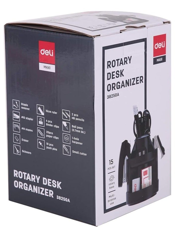 ديلي منظم مكتب مزود بمحمنظم مكتب ديلي للقرطاسية 38250A أسودتويات أسود - Image 2