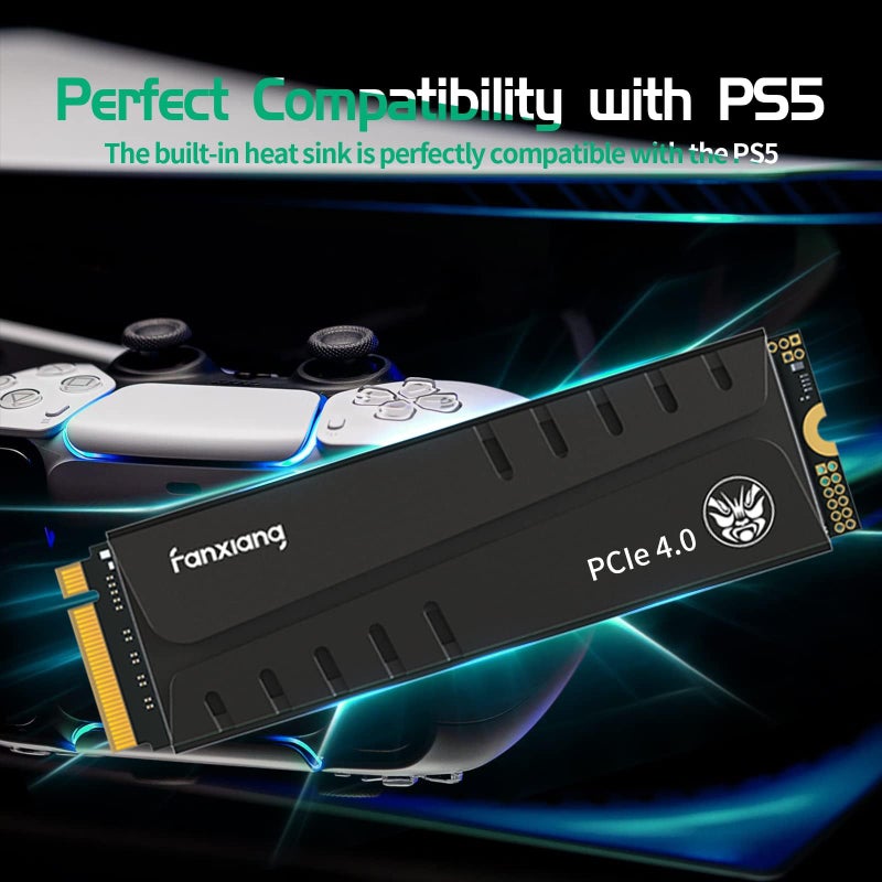 fanxiang S770 1TB NVMe M.2 SSD for PS5 - with Heatsink and DRAM, Up to 7300MB/s, PCIe 4.0, Suitable for Playstation 5 Memory Expansion, Game Enthusiasts, IT Professionals - Image 3
