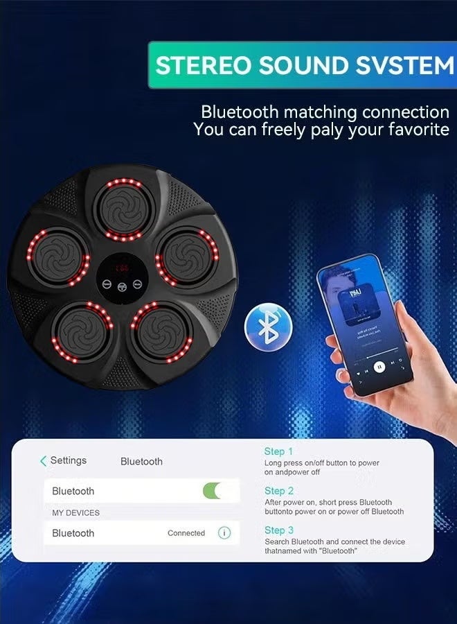 Smart Electronic Music Boxing Machine with Gloves Toy Wall-mounted Boxing Machine Smart Boxing Target, Wall-mounted Sandbag Boxing Equipment for Boxing Training - Image 2