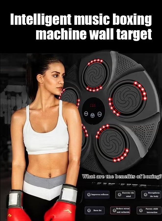 Smart Electronic Music Boxing Machine with Gloves Toy Wall-mounted Boxing Machine Smart Boxing Target, Wall-mounted Sandbag Boxing Equipment for Boxing Training - Image 1