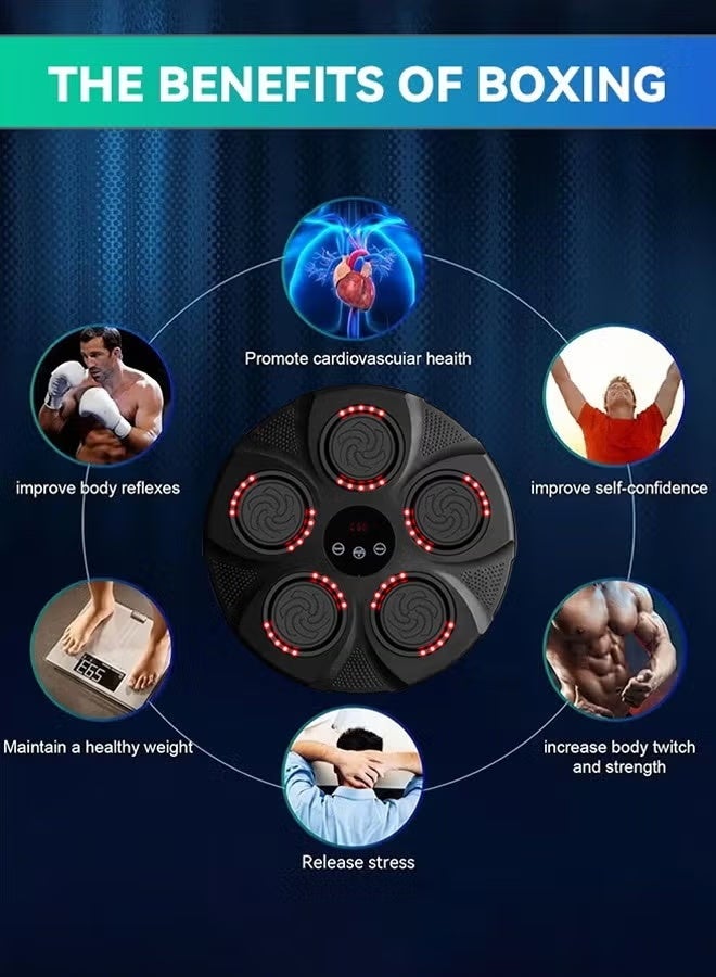 Smart Electronic Music Boxing Machine with Gloves Toy Wall-mounted Boxing Machine Smart Boxing Target, Wall-mounted Sandbag Boxing Equipment for Boxing Training - Image 4