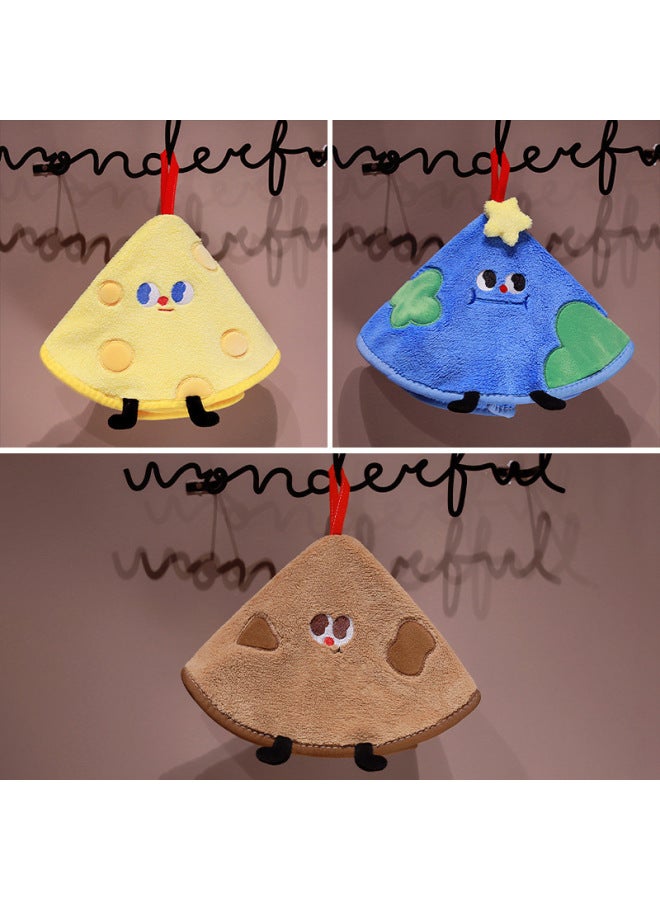 2024 Beautiful Korean-style Cute Cartoon Hand Wipe Hanging Quick-drying Wipe Children's Thickened Coral Fleece-Specifications:Blue Hand Towel-Color:Figure 40cm 0.05 - Image 5