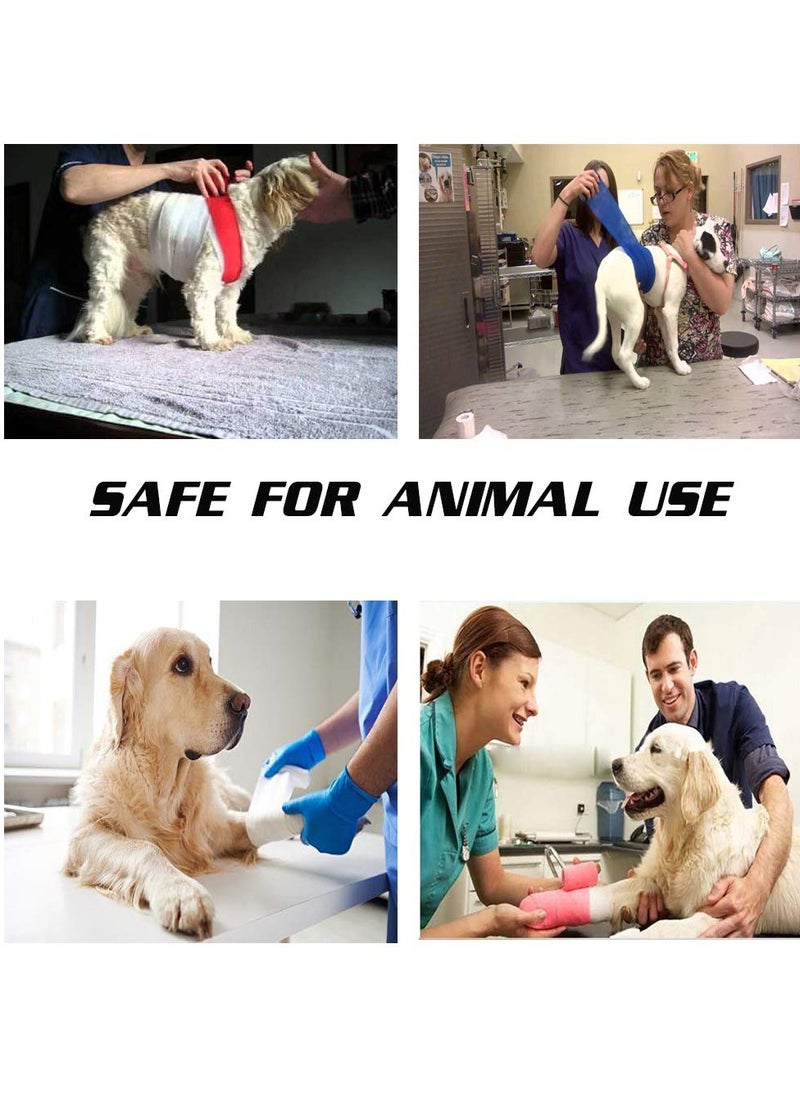 Generic 12 Pieces Pet Vet Wrap Self Adherent Bandage Stretch Cohesive Tape Pet Elastic Bandaging Wraps for Wrists Ankle Sprains Swelling Puppy Dog Pet Cohesive Bandages 10 Colour  - Image 3