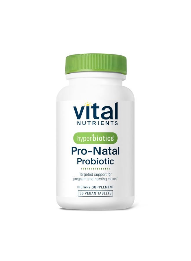 Hyperbiotics Vital Nutrients Pro-Natal Prenatal Probiotics for Women | Support for Occasional Nausea, Bloating, and Gas | Vegan Pregnancy Probiotic for Women | Gluten, Dairy, Soy Free | 30 Tablets - Image 1