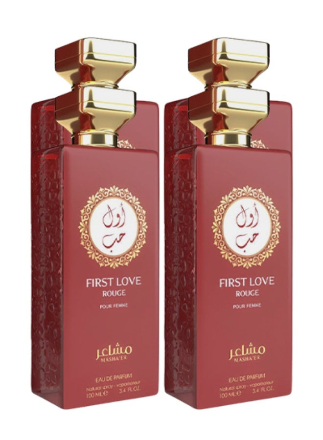 Mashaer 4 Pieces First Love Rouge Perfume For Women 100ml EDP - Image 1