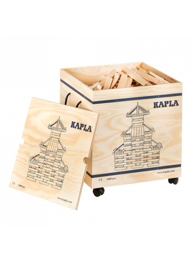 KAPLA wooden construction set - 1000 building planks in a chest - for ages 3+ - Image 1