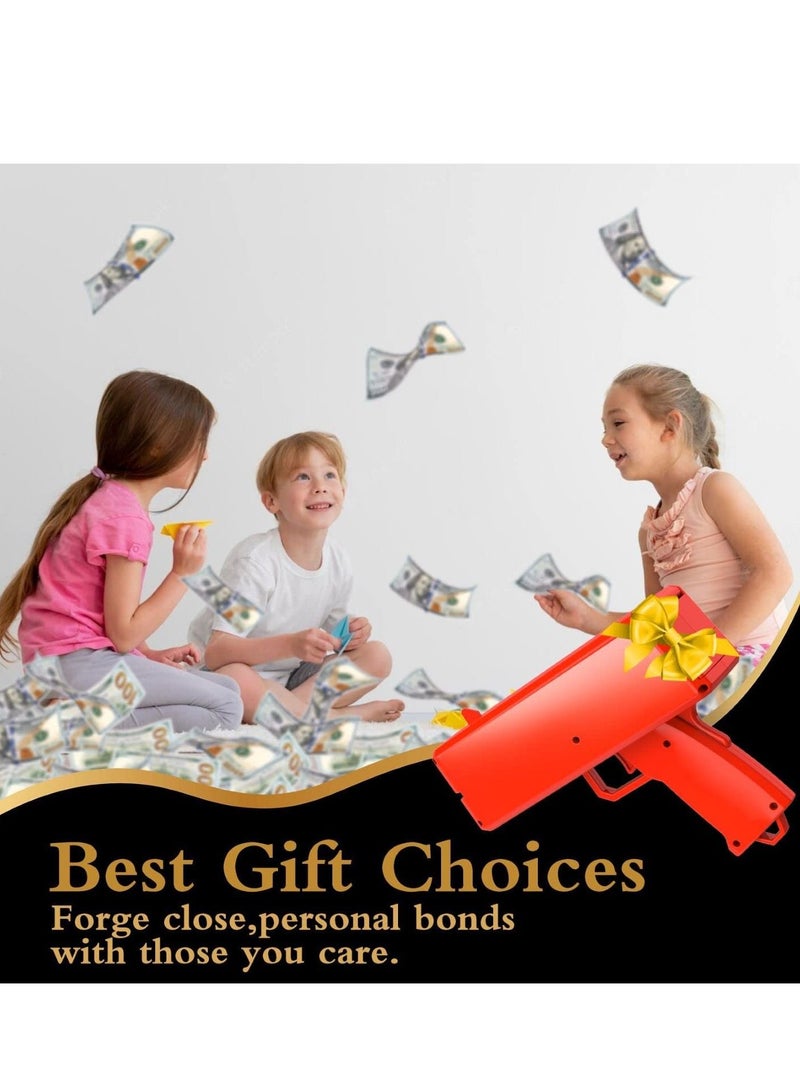 Sopu Make it Rain Money Gun Paper Playing Spary Money Toy Gun, Prop Money Gun Cash Gun Toy Party Supplies (Passion Red)  - Image 2